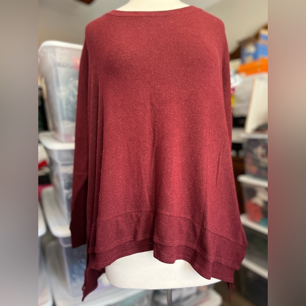 Nally & Millie Women's Sweater in Rich Burgundy - Picture 2 of 12